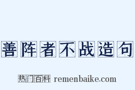 善阵者不战造句是什么意思的图片